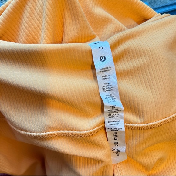 Lululemon Align High Rise 25” Ribbed Orange size 10 - Picture 4 of 5